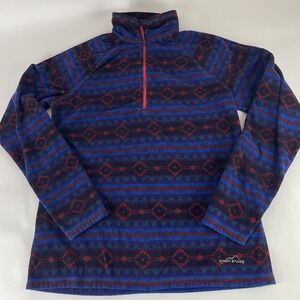 Eddie Bauer Aztec Southwestern‎ Women's Medium Quarter Zip Fleece Pullover Light